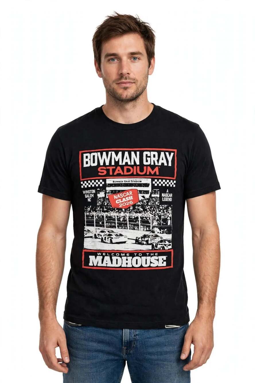 NASCAR Bowman Gray Stadium 2026 Clash Madhouse T-Shirt Size S Black